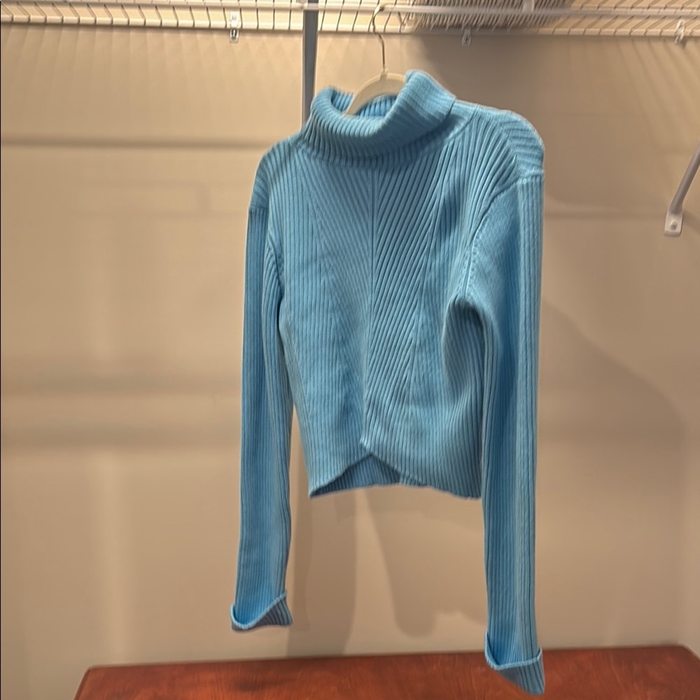 Blue Turtleneck Sweater